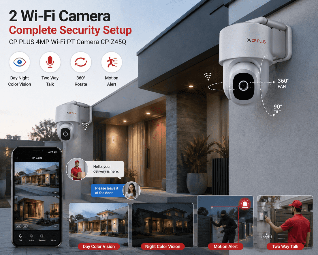 Home Wifi camera 2 Camera Color Night + Two Way Talk