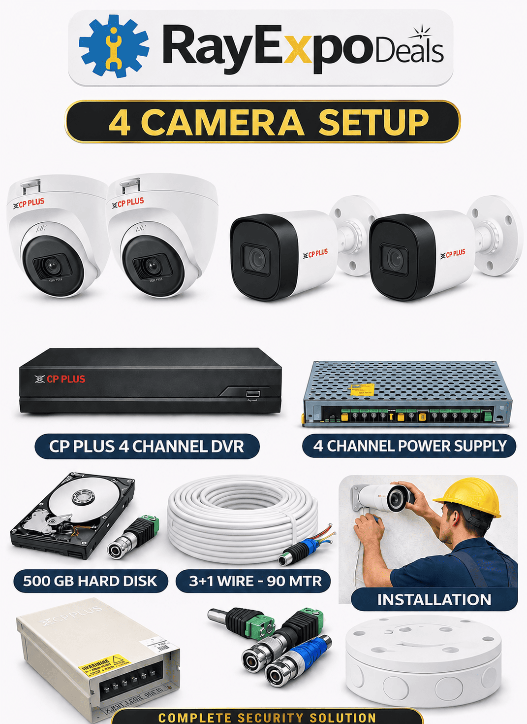 CP PLUS 2.4 MP HD 4 CAMERA SETUP ESSENTIAL