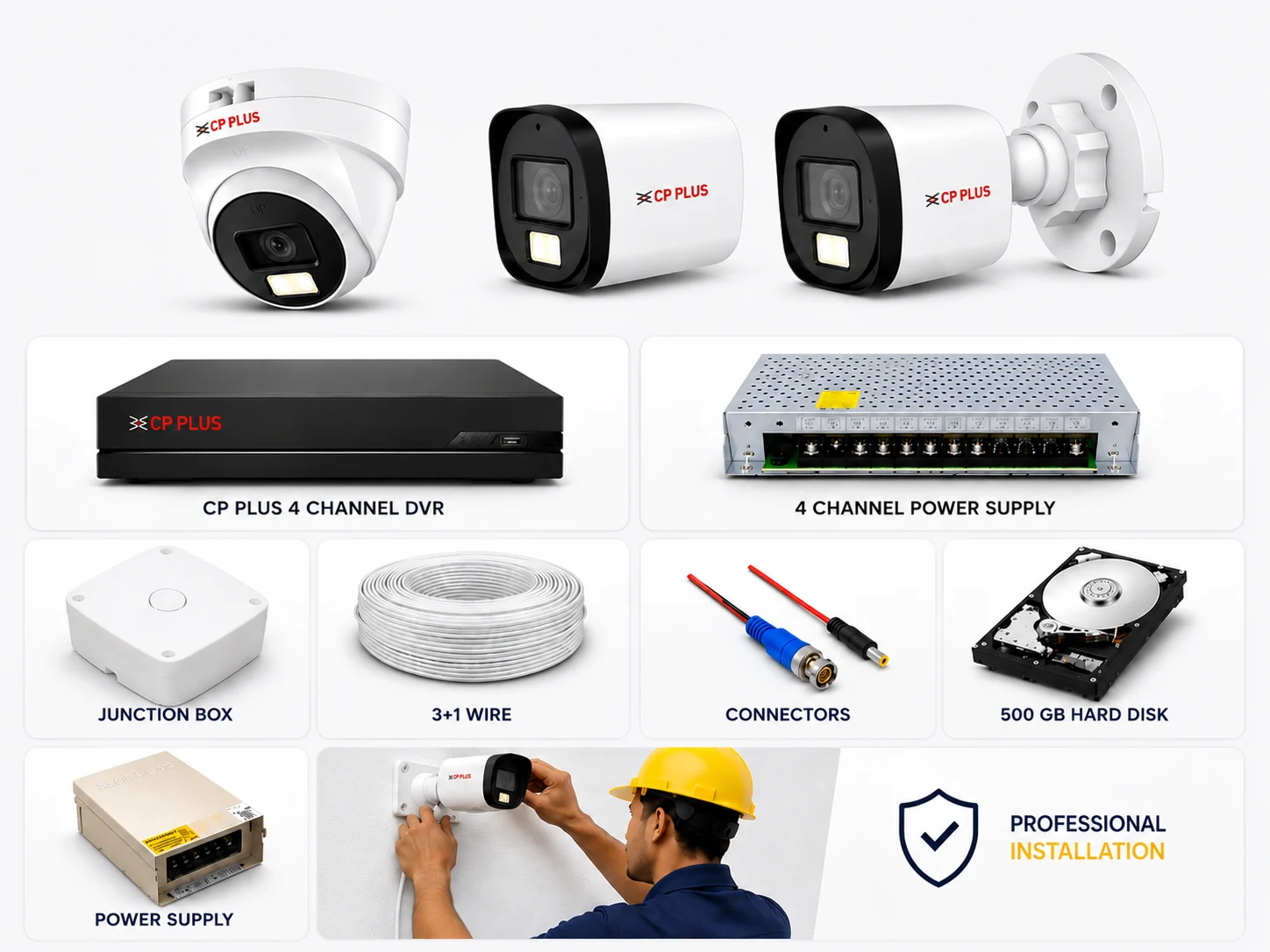 Home 3 Camera Smart Color Night Security