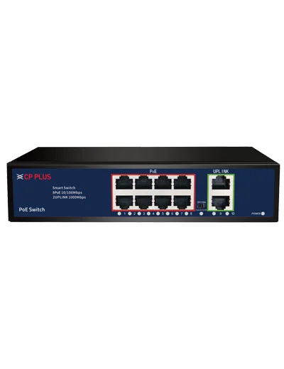 CP PLUS 8 PORT POE SWITCH UPLINK GIGA
